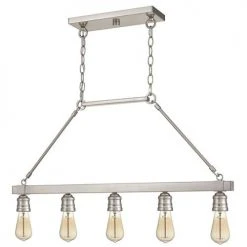 Deals 💯 Patriot Lighting® Beaman Brushed Nickel 5 Light Island Light 👏 -Patriot Light Store MND4428A 2