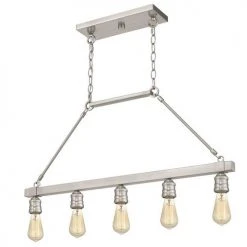 Deals 💯 Patriot Lighting® Beaman Brushed Nickel 5 Light Island Light 👏 -Patriot Light Store MND4428A 3