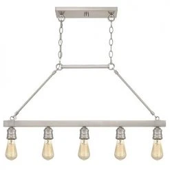 Deals 💯 Patriot Lighting® Beaman Brushed Nickel 5 Light Island Light 👏 -Patriot Light Store MND4428A 4