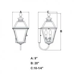 Best Sale ❤️ Patriot Lighting® Nottingham Textured Black 3-Light Outdoor Wall Light 🔥 -Patriot Light Store T0079 DWG