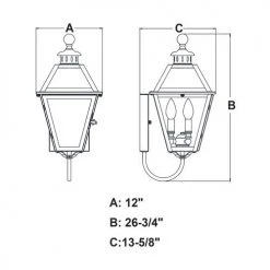Outlet ✨ Patriot Lighting® Nottingham Textured Black 3-Light Outdoor Wall Light 🥰 11 Outlet ✨ Patriot Lighting® Nottingham Textured Black 3-Light Outdoor Wall Light 🥰 -Patriot Light Store T0080 DWG
