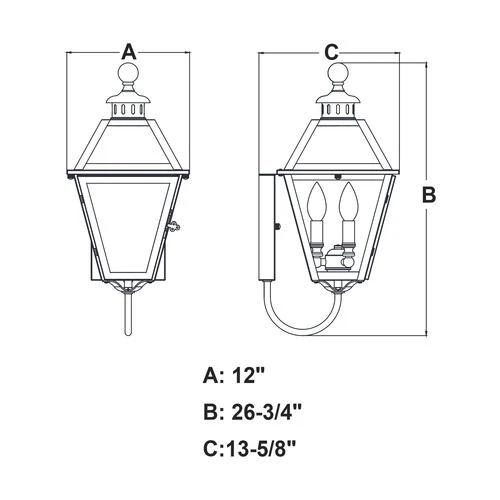 Outlet ✨ Patriot Lighting® Nottingham Textured Black 3-Light Outdoor Wall Light 🥰 7 Outlet ✨ Patriot Lighting® Nottingham Textured Black 3-Light Outdoor Wall Light 🥰 - Image 5