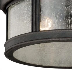 Coupon 🥰 Patriot Lighting® Hanover Brushed Iron 2-Light Outdoor Flush Mount Light ✨ -Patriot Light Store T0155 1