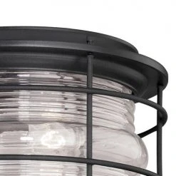 Budget ⌛ Patriot Lighting® Hyannis Textured Black 2-Light Outdoor Flush Mount Light 🥰 -Patriot Light Store T0167 1