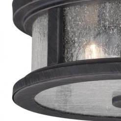 Brand new ⭐ Patriot Lighting® Cumberland Rust Iron 2-Light Outdoor Flush Mount Light 👏 -Patriot Light Store T0290 1