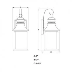 Outlet 🧨 Patriot Lighting® Cambridge Oil-Rubbed Bronze Outdoor Wall Light 🧨 13 Outlet 🧨 Patriot Lighting® Cambridge Oil-Rubbed Bronze Outdoor Wall Light 🧨 -Patriot Light Store T0474 DWG