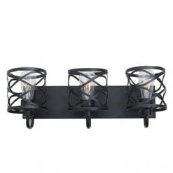 Buy ✨ Patriot Lighting® Phinny Matte Black 3-Light Vanity Light 😀