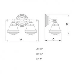 Coupon ⌛ Patriot Lighting® Huntley Oil Rubbed Bronze 2 Light Vanity Light ⭐ -Patriot Light Store W0168 DWG