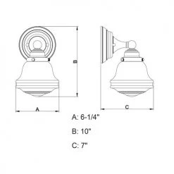 Cheap ✨ Patriot Lighting® Huntley Oil Rubbed Bronze 1 Light Vanity Light ⭐ 9 Cheap ✨ Patriot Lighting® Huntley Oil Rubbed Bronze 1 Light Vanity Light ⭐ -Patriot Light Store W0188 DWG