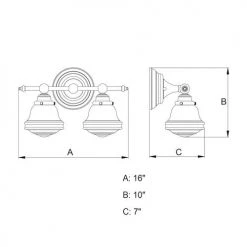 Best Pirce 🎉 Patriot Lighting® Huntley Oil Rubbed Bronze 2 Light Vanity Light 🤩 13 Best Pirce 🎉 Patriot Lighting® Huntley Oil Rubbed Bronze 2 Light Vanity Light 🤩 -Patriot Light Store W0189 DWG