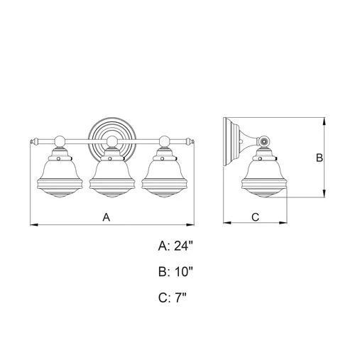 Best Pirce 🎉 Patriot Lighting® Huntley Oil Rubbed Bronze 3 Light Vanity Light 😉 6 Best Pirce 🎉 Patriot Lighting® Huntley Oil Rubbed Bronze 3 Light Vanity Light 😉 - Image 4