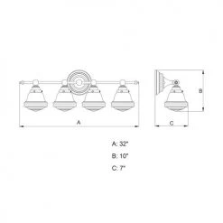 Top 10 ⌛ Patriot Lighting® Huntley Oil Rubbed Bronze 4 Light Vanity Light 🌟 -Patriot Light Store W0191 DWG
