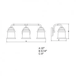 Buy ⌛ Patriot Lighting® Toledo Satin Nickel 3 Light Vanity Light 💯 -Patriot Light Store W0241 DWG