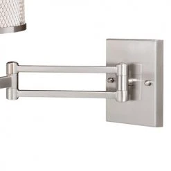 Outlet ❤️ Patriot Lighting® Polk Satin Nickel 1 Light Wall Light 🌟 -Patriot Light Store W0259 2