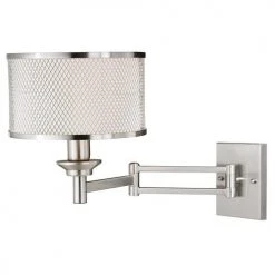 Outlet ❤️ Patriot Lighting® Polk Satin Nickel 1 Light Wall Light 🌟