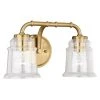 Discount ⌛ Patriot Lighting® Toledo Natural Brass 2 Light Vanity Light 👏 -Patriot Light Store W0263