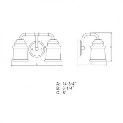 Discount ⌛ Patriot Lighting® Toledo Natural Brass 2 Light Vanity Light 👏 -Patriot Light Store W0263 DWG