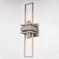 Buy 🤩 Patriot Lighting® Marquis Satin Nickel 2 Light Wall Light 😍 -Patriot Light Store W0346 3