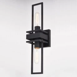 Flash Sale ⭐ Patriot Lighting® Marquis Matte Black 2 Light Wall Light 😉 -Patriot Light Store W0347 3