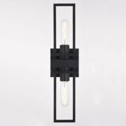Flash Sale ⭐ Patriot Lighting® Marquis Matte Black 2 Light Wall Light 😉 -Patriot Light Store W0347 4
