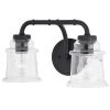 Outlet 🎉 Patriot Lighting® Toledo Matte Black 2 Light Vanity Light ⭐ -Patriot Light Store W0349
