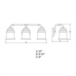 Flash Sale ✨ Patriot Lighting® Toledo Matte Black 3 Light Vanity Light 💯 15 Flash Sale ✨ Patriot Lighting® Toledo Matte Black 3 Light Vanity Light 💯 -Patriot Light Store W0350 DWG