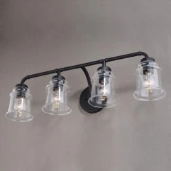 Buy 💯 Patriot Lighting® Toledo Matte Black 4 Light Vanity Light ✨ 13 Buy 💯 Patriot Lighting® Toledo Matte Black 4 Light Vanity Light ✨ -Patriot Light Store W0351 4