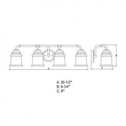 Buy 💯 Patriot Lighting® Toledo Matte Black 4 Light Vanity Light ✨ 15 Buy 💯 Patriot Lighting® Toledo Matte Black 4 Light Vanity Light ✨ -Patriot Light Store W0351 DWG