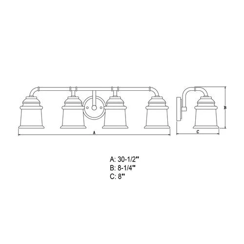 Buy 💯 Patriot Lighting® Toledo Matte Black 4 Light Vanity Light ✨ 9 Buy 💯 Patriot Lighting® Toledo Matte Black 4 Light Vanity Light ✨ - Image 7