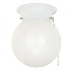 New 👍 Patriot Lighting® Globe White Integrated LED Flush Mount Ceiling Light 🎁