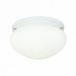 Outlet ✔️ Patriot Lighting® Mushroom White 2-Light Flush Mount Ceiling Light 🎉