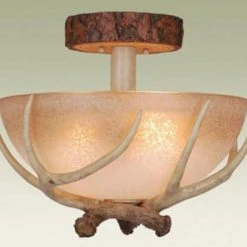 Top 10 💯 Patriot Lighting® Lodge Noachian Stone 3-Light Semi-Flush Mount Ceiling Light ⌛