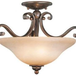 Best deal 😀 Patriot Lighting® Monrovia Royal Bronze 3-Light Semi-Flush Mount Ceiling Light 👍