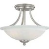 Discount ⭐ Patriot Lighting® Savvy Satin Nickel 2-Light Semi-Flush Mount Ceiling Light ✔️ -Patriot Light Store vx cf57612sn