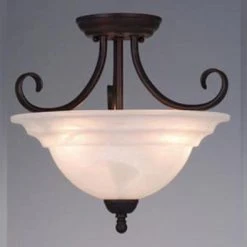 Best deal ✨ Patriot Lighting® Babylon Oil-Burnished Bronze 3-Light Semi-Flush Mount Ceiling Light 🥰