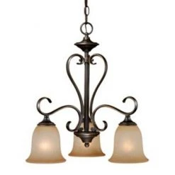 Flash Sale ⭐ Patriot Lighting® Mavis 3-Light Oil-Brushed Bronze With Gold Accent Chandelier ⭐