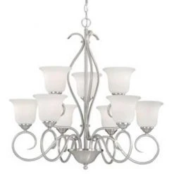 Promo 😀 Patriot Lighting® Samantha 9-Light Satin Nickel Chandelier 🥰
